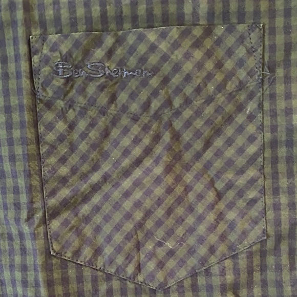Ben Sherman Dark Green Checkered Casual Shirt - Picture 3 of 5